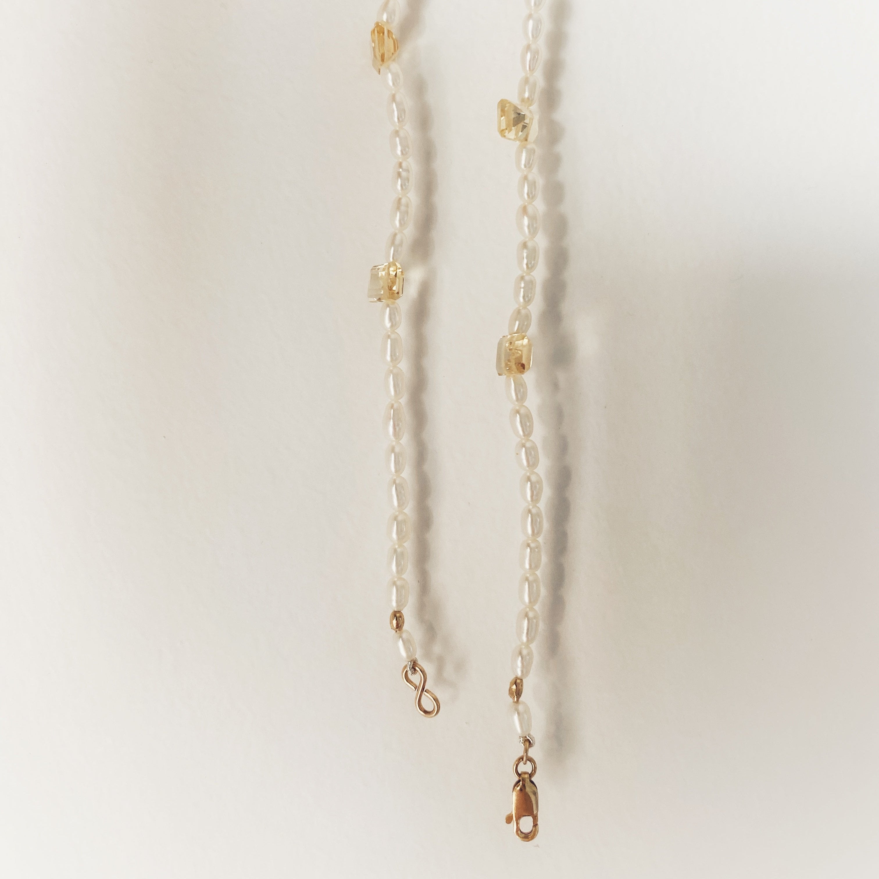 Baby pearls Citrine Necklace