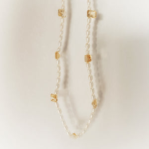 Baby pearls Citrine Necklace